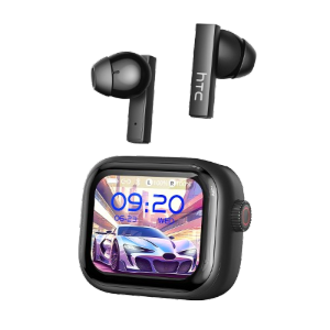 HTC NE40 AI translation earphones AI subtitle translation function Bluetooth v6.0 IPX5 waterproof LED touchscreen ANC active noise cancellation