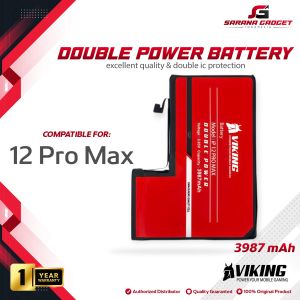 Baterai VIKING Double Power Iphone 12 PRO MAX Batre Batrai Battery Original Ori Dual HP Handphone Apple Ip
