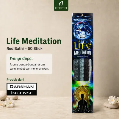 Dupa India Aromaterapi Red Bathi - Darshan Life Meditation 50 Sticks