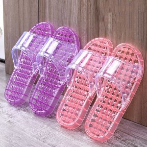 JEWELS1 แข็งและแข็งแรง รองเท้าแตะนวดหนา ป้องกันการลื่น โปร่งใสโปร่งใส แพลตฟอร์ม flip flops ง่ายๆ รองเท้าครึ่งห้ว รองเท้าแตะสไลด์ในร่ม ฤดูร้อนฤดูร้อนฤดูร้อน