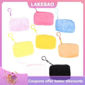 【LAKEBAO】 Dễ thương kẹo màu sang trọng đồng xu Ví phụ nữ tối giản thay đổi vuông Pouch Ví headphone Bag Key holder