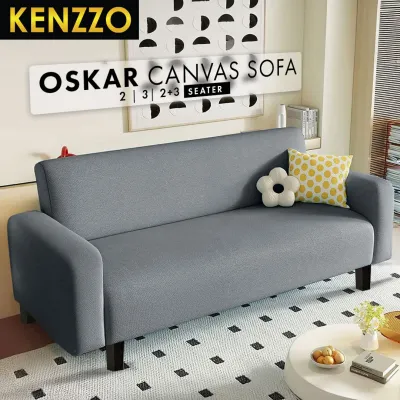 FREE SHIPPING🆓🚚 KENZZO : OSKAR 2 or 3 Seater Fabric Sofa/SOFABED/2SEATER/3 SEATER/ SET/沙发/Canvas Sofa