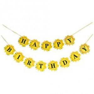 Sunflower Birthday Decorations Happy Birthday Banner Floral Themed Party Backdrop for Baby Shower Kids Birthday Party Supplies