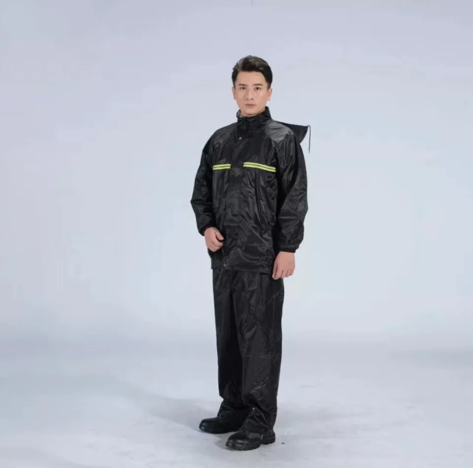 Waterproof Raincoat Full-Body Jacket Pants Set Reflective