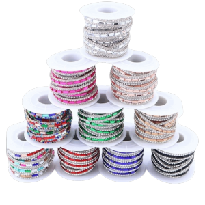 MAJESTI Colorful Crystal Strip Self Adhesive Shiny Rhinestone Strip Rhinestone Trim DIY Supply Glass Rhinestone Trim Clothing Decor