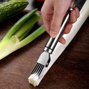 Dụng cụ cắt hành dao chẻ hành lá đa năng 6 lưỡi bằng thép không gỉ