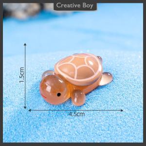 [Creative] Cute Cartoon Resin Luminous Turtle Ornament Cartoon Aquarium Fish Tank Miniature Desktop DIY Home Decoration Accessories Gifts