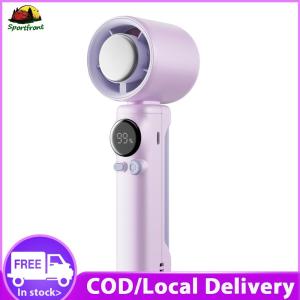 【Free Shipping】 Portable Hand Held Personal Turbo Fan Digital Power & Speed Display USB Rechargeable Portable Hand Fan Small Pocket Fan