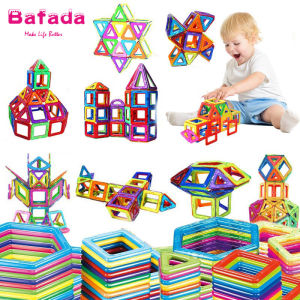 Bafada 129 Pcs Magnetic Bricks Building Blocks Tiles Children Educational Toy Set Magnetic blocks Birthday gift3D Building Blocks Construction Playboard toys for boys