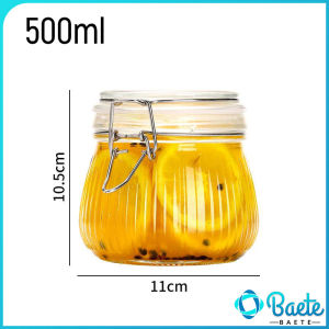 Baete Round Glass Jar with Lock 500mL 1000ml 1500ml 2000ml Kitchen Utensils