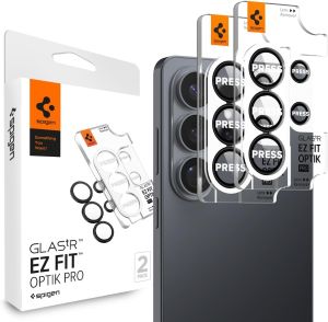 Spigen Camera Protector for Galaxy S26 Ultra - Black [2 Pack]    GlasTR EZ Fit Optik Pro 9H+ Tempered glass Scratch resistant Original photo quality Auto-align tray Case-friendly