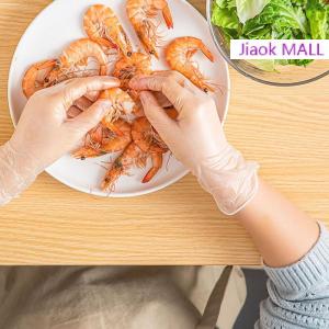 Jiaok MALL 60pcs box Latex Free Gloves TPE Disposable Gloves Transparent Non-Slip Acid Work Safety Food Grade Household Cleaning Gloves