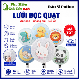 Lưới Bọc Lồng Quạt Chống Kẹt Tay An Toàn Cho Bé In Hình Dễ Thương - Màng Lưới Che Bảo Vệ Quạt - Lưới Bọc Quạt Bao Trùm Quạt Co Giãn Dễ Lắp Họa Tiết Dễ Thương Giặt Tái Sử Dụng