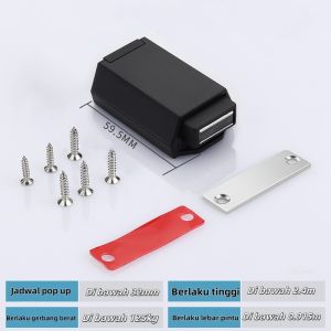 Magnetic Door Catch Heavy Duty Push to Open Hidden Handle Cocok untuk Pintu & Kabinet Tanpa Gagang Pintu