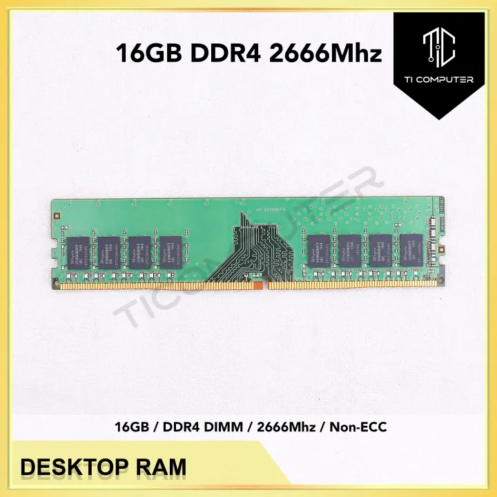 Used 16GB DDR4 2666MHz PC4-21300 DIMM Desktop PC RAM