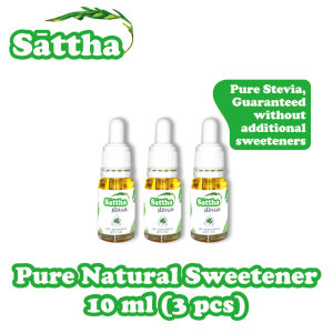 Sattha Stevia Cair Murni 10 ml x 3 pcs Pemanis Alami Gula Stevia