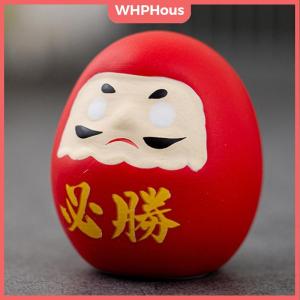 WHPHous Japanese Ceramic Daruma Doll Crafts Japanese Inspired Wealth Prosperity Decor Lucky Charm Fortune Ornament Landscape Home Desk Decor Miniature Gifts Accessories