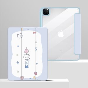 LEVINO Case iPad Air5 / Air4 10.9" Gen 5/6 9.7" inch Gambar Karakter Lucu Cloud Awan - Case iPad Pencil Holder for iPad Gen Pro 11" 18/22 Air 8 2026