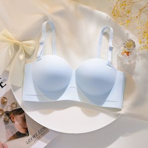 Seamless Cartoon Chest round Chest Outer Expansion Underwear Womens Small Chest Push up Large Flat Chest Non-Slip Strapless Bra ☺1130