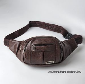 Tas Selempang Pria Polo Amstar Waistbag PU Leather