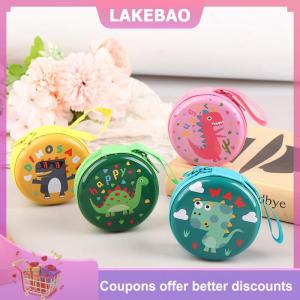 【LAKEBAO】 Đáng Yêu Khủng Long Vòng Đồng Xu Ví Dễ Thương In Ví Dây Kéo Thay Đổi Ví Cho Bé Trai Cô Gái Tai Nghe Lưu Trữ Pouch