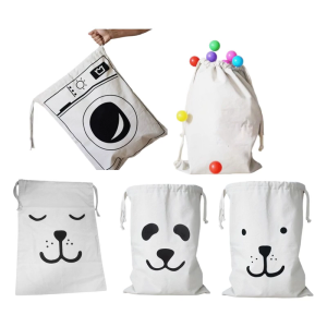 Portable Kids Room Cloth Organizers Bag Sturdy Canvas Materials Toy Storage Solution