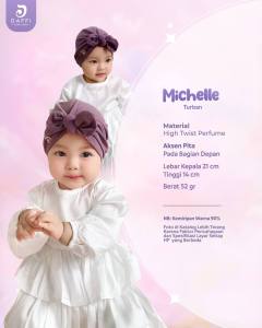 MICHELLE TURBAN Daffi Hijab Turban Anak  Bayi Premium Kekinian 2025