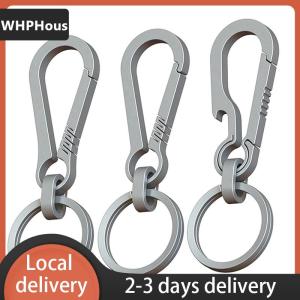 [COD] WHPHous Ship within 24 hours Titanium Buckles EDC Outdoor Tool Titanium Alloy Keychain Tiranium Buckle Key Ring Car Accessories Keychain Pendant Gift For Man