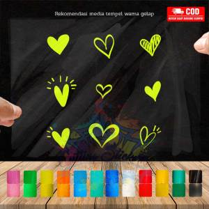 Love Heart Cute Cutting Sticker Variasi Motor Mobil Stiker Reflektif Nyala Timbul Tahan Air