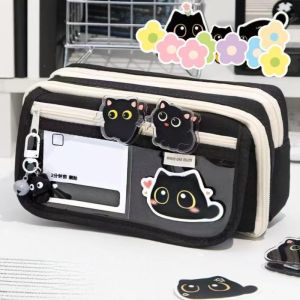 9-Layer Pencil Case Large Capacity Cute Cat DIY Student Gift Pen Pouch Stationery Kotak perkakas