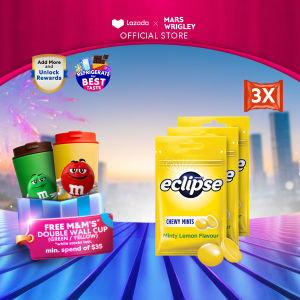 [Bundle Of 3] Eclipse Chewy Lemon Bag 45G Candy / Intense Freshness / Snacks