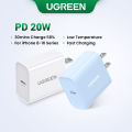 UGREEN Original 20W PD for iPhone Charger Adapter Type C for iPhone 16 15 pro max XR 11 12 14 13 Pro max Original Fast Charger Cell Phone Charger Adapter for Samsung S23 S22. 