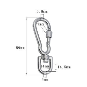 LEI Stainless Steel Swivel Snap Hooks Locking Dog Leash Buckle Quick Release Buckle Carabiner Clips For Dog Walking Camping