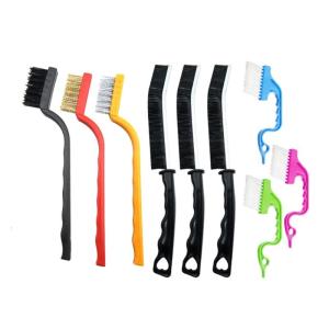 Ergonomic Professional Gaps Cleaning Tool Kit Scrubber Brushes Precise Brush Heads Heavy Duty Plastic Construction 9pcs