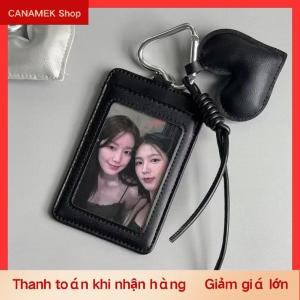 CS PU da chủ thẻ Kpop thần tượng photocard chủ Keychain thần tượng ảnh thẻ tay áo hiển thị hình ảnh mặt dây chuyền thẻ bìa