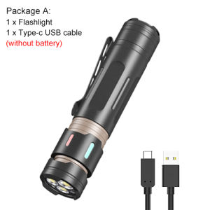 Super Bright 6177 Adventure Light Night Light 3 * XPG Portable Camping Flashlight 1200LM Fixed Focus 5-speed Press Switch Using 18650 Battery Type-C Charging IPX4 Waterproof