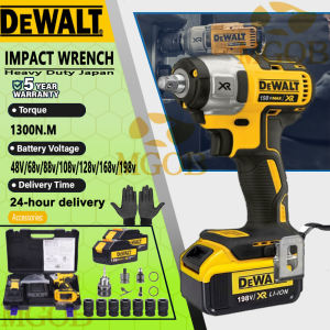 DeWALT Impact Wrench 1300NM 2in1 Electric Wrench 48V/128V198V Cordless High Torque Wrench 2 batteries