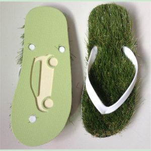 Artificial Imitation Grass Slippers Non-Slip For Indoor Home Use And Bathing Simulated Grass Beach Flip-Flops