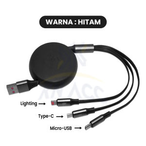 [KN ACC] NANVAN NVN-KD60 120W KABEL DATA CHARGER CASAN SUPER FAST CHARGING 3IN1 MICRO USB / TYPE TIPE C / FOR IPHONE RETRACTABLE