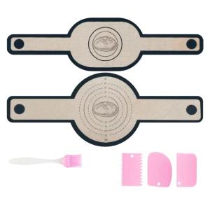 Silicone Baking Mats for Dutch Ovens with Long Handle Includes 3 Dough Scrapers and Brush for Bread Baking