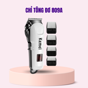 Tông Đơ Cắt Tóc Cho Bé Kemei KM 809A Chính Hãng – Pin 2000mAh Lưỡi Titanium Sắc Bén Không Dây Êm ÁiAn Toàn Dùng Cho Gia Đình & Trẻ Em
