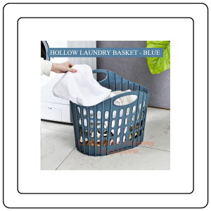 【JJ HOME】Hollow Laundry Basket | Portable Plastic Clothes Storage Hamper with Handles