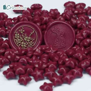 Chinatera 100pcs Multicolor Pentagram Star Wax Seal Stamp Tablet Pill Beads Vintage Fire Paint Sealing Wax Grain for Wedding Envelope DIY Sealing Stamp