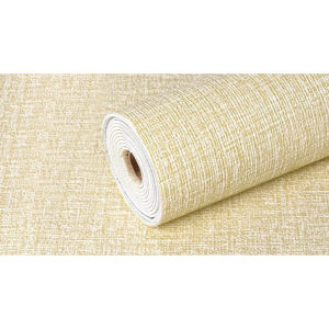 (9 Warna) Wallpaper Sticker LINEN Busa Foam Premium 28m x 50cm Bertekstur Praktis COD by Bolong ID