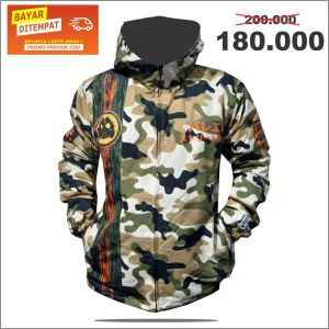 Ballpets Jaket Pria Printing Jaket Pria Camo Army Hoodie Ukuran L XL Jaket Hangat