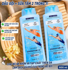Dầu Gội & Sữa Tắm 2 Trong 1 Khử Clo Sau Bơi 600ml | Làm Sạch Da Tóc Sau Hồ Bơi Đi Biển Thể Thao Nước