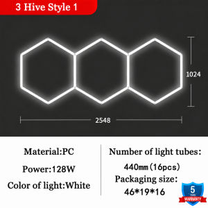 2026 New Hexagon LED Garage Light Honeycomb Ceiling Lamp for Car Detailing Workshop