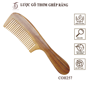 Lược Gỗ HAHANCO COH257 Chất Liệu Gỗ Tự Nhiên Ghép Răng Chải Tóc Thư Giãn Hằng Ngày (Size: XL-20cm)