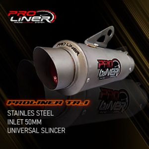 Silincer Slincer Knalpot Proliner TR1 Tabung Knalpot Pro Liner Diameter 50mm Untuk Motor Vixion Satria Fu Sonic 150R CBR 150R CB 150R R15 V2 V3 Dll