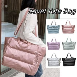WU552 Nylon Travel Tote Bag Solid Color Large Capacity Yoga Mat Bag Lightweight Dry Wet Separation Gym Sports Bag Men